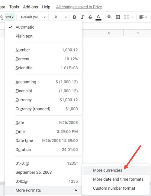 Hướng dẫn cách chèn biểu tượng Euro (€) trong Google Sheets